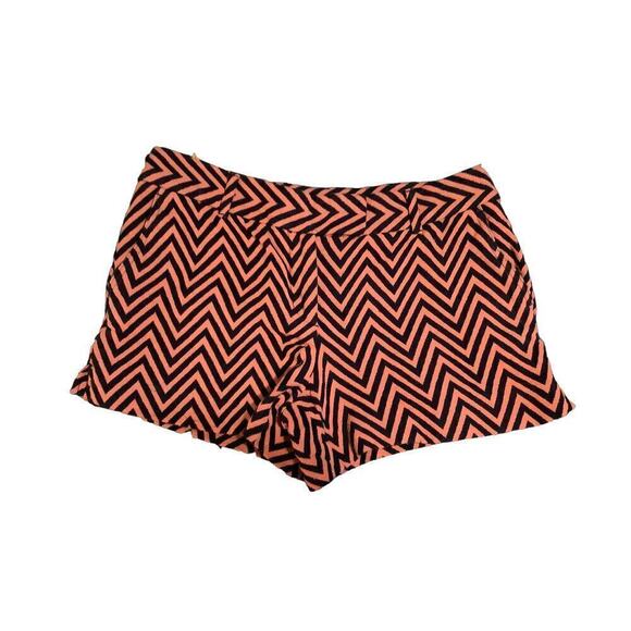 Ann Taylor Loft 8 Shorts Riviera Striped Chevron Cotton Pink Blue Knit - Picture 1 of 6
